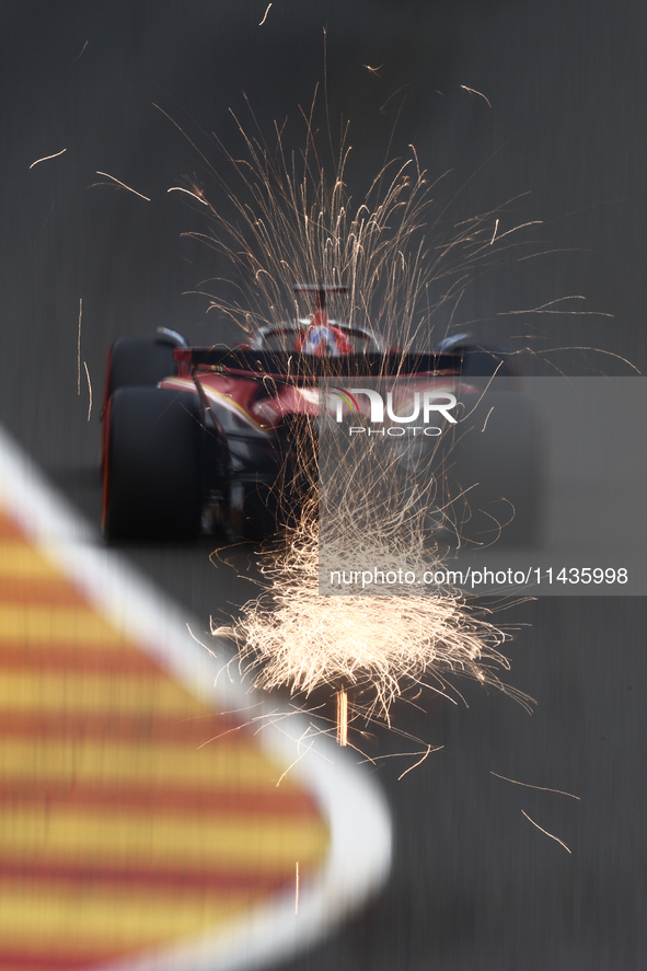 Charles Leclerc of Ferrari during second practice ahead of the Formula 1 Belgian Grand Prix at Spa-Francorchamps in Spa, Belgium on July 26,...