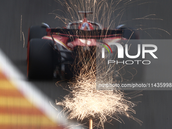 Charles Leclerc of Ferrari during second practice ahead of the Formula 1 Belgian Grand Prix at Spa-Francorchamps in Spa, Belgium on July 26,...