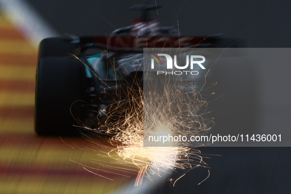 George Russell of Mercedes during second practice ahead of the Formula 1 Belgian Grand Prix at Spa-Francorchamps in Spa, Belgium on July 26,...