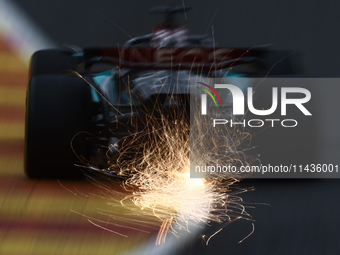 George Russell of Mercedes during second practice ahead of the Formula 1 Belgian Grand Prix at Spa-Francorchamps in Spa, Belgium on July 26,...