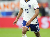 Jude Bellingham attacking midfield of England and Real Madrid during the UEFA EURO 2024 semi-final match between Netherlands and England at...