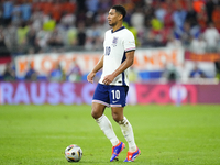 Jude Bellingham attacking midfield of England and Real Madrid during the UEFA EURO 2024 semi-final match between Netherlands and England at...