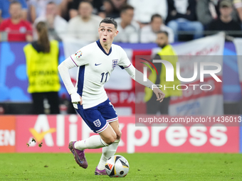 Phil Foden right winger of England and Manchester City during the UEFA EURO 2024 semi-final match between Netherlands and England at Footbal...