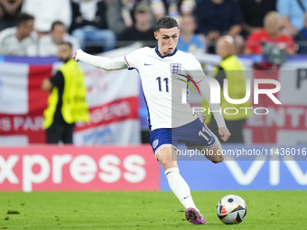 Phil Foden right winger of England and Manchester City during the UEFA EURO 2024 semi-final match between Netherlands and England at Footbal...