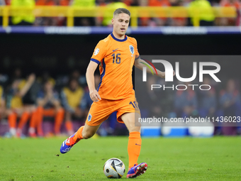 Joey Veerman central midfield of Netherlands and PSV Eindhoven during the UEFA EURO 2024 semi-final match between Netherlands and England at...