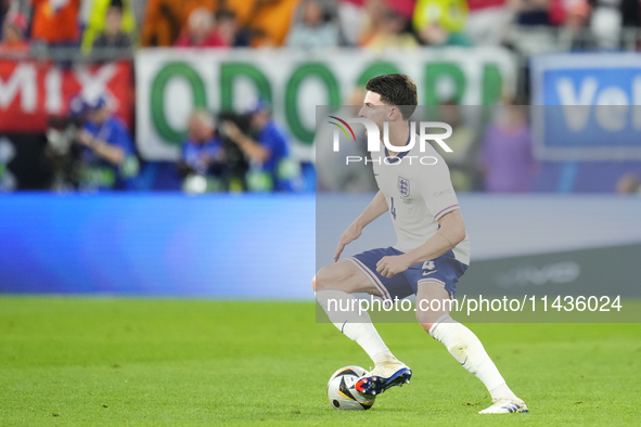 Declan Rice defensive midfield of England and Arsenal FC during the UEFA EURO 2024 semi-final match between Netherlands and England at Footb...