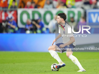 Declan Rice defensive midfield of England and Arsenal FC during the UEFA EURO 2024 semi-final match between Netherlands and England at Footb...