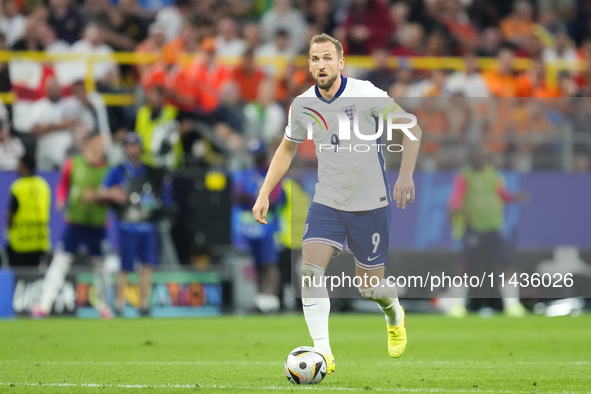 Harry Kane centre-forward of England and Bayern Munich during the UEFA EURO 2024 semi-final match between Netherlands and England at Footbal...