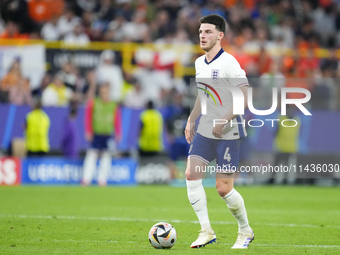 Declan Rice defensive midfield of England and Arsenal FC during the UEFA EURO 2024 semi-final match between Netherlands and England at Footb...