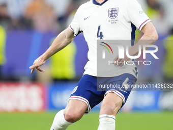 Declan Rice defensive midfield of England and Arsenal FC during the UEFA EURO 2024 semi-final match between Netherlands and England at Footb...