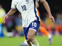 Jude Bellingham attacking midfield of England and Real Madrid during the UEFA EURO 2024 semi-final match between Netherlands and England at...