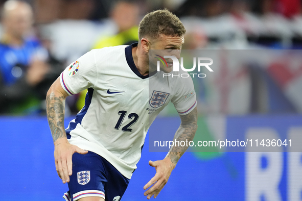 Kieran Trippier right-back of England and Newcastle United during the UEFA EURO 2024 semi-final match between Netherlands and England at Foo...