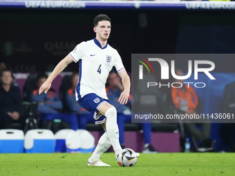 Declan Rice defensive midfield of England and Arsenal FC during the UEFA EURO 2024 semi-final match between Netherlands and England at Footb...