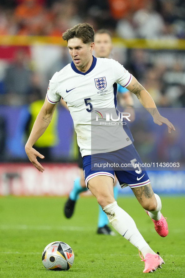 John Stones centre-back of England and Manchester City during the UEFA EURO 2024 semi-final match between Netherlands and England at Footbal...