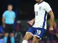 Jude Bellingham attacking midfield of England and Real Madrid during the UEFA EURO 2024 semi-final match between Netherlands and England at...