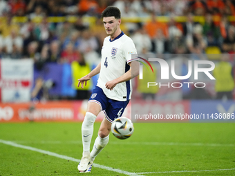 Declan Rice defensive midfield of England and Arsenal FC during the UEFA EURO 2024 semi-final match between Netherlands and England at Footb...