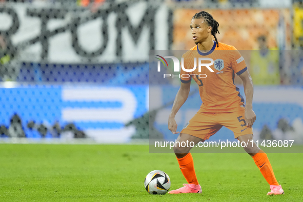 Nathan Ake centre-back of Netherlands and Manchester City during the UEFA EURO 2024 semi-final match between Netherlands and England at Foot...