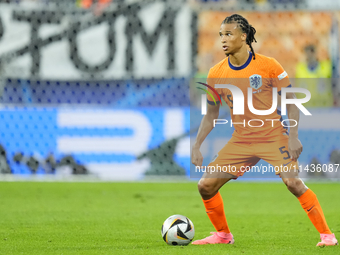 Nathan Ake centre-back of Netherlands and Manchester City during the UEFA EURO 2024 semi-final match between Netherlands and England at Foot...