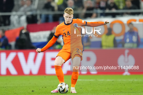 Jerdy Schouten defensive midfield of Netherlands and PSV Eindhoven during the UEFA EURO 2024 semi-final match between Netherlands and Englan...