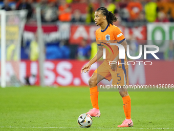 Nathan Ake centre-back of Netherlands and Manchester City during the UEFA EURO 2024 semi-final match between Netherlands and England at Foot...