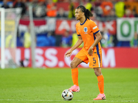 Nathan Ake centre-back of Netherlands and Manchester City during the UEFA EURO 2024 semi-final match between Netherlands and England at Foot...