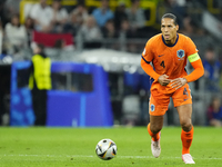 Virgil van Dijk centre-back of Netherlands and Liverpool FC during the UEFA EURO 2024 semi-final match between Netherlands and England at Fo...