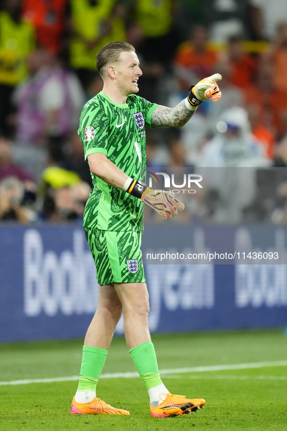 Jordan Pickford goalkeeper of England and Everton FC during the UEFA EURO 2024 semi-final match between Netherlands and England at Football...