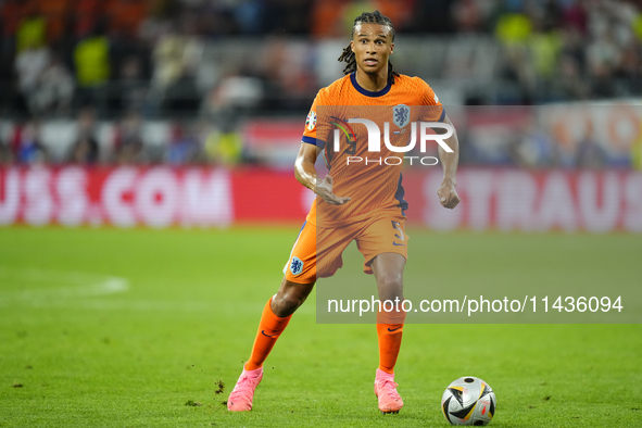 Nathan Ake centre-back of Netherlands and Manchester City during the UEFA EURO 2024 semi-final match between Netherlands and England at Foot...