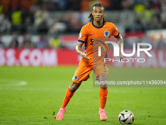 Nathan Ake centre-back of Netherlands and Manchester City during the UEFA EURO 2024 semi-final match between Netherlands and England at Foot...