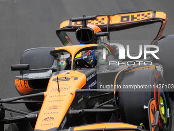 Oscar Piastri of Australia is driving the (81) McLaren F1 Team MCL38 Mercedes during the Formula 1 Rolex Belgian Grand Prix 2024 in Francorc...