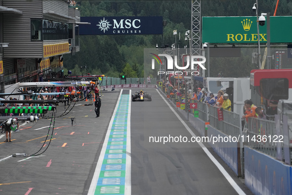 Sergio Perez of Mexico is driving the (11) Oracle Red Bull Racing RB20 Honda RBPT during the Formula 1 Rolex Belgian Grand Prix 2024 in Fran...