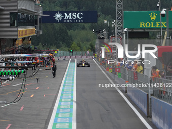 Sergio Perez of Mexico is driving the (11) Oracle Red Bull Racing RB20 Honda RBPT during the Formula 1 Rolex Belgian Grand Prix 2024 in Fran...