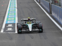 Lewis Hamilton of the UK is driving the (44) Mercedes-AMG Petronas F1 Team F1 W15 E Performance Mercedes during the Formula 1 Rolex Belgian...