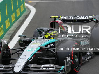 Lewis Hamilton of the UK is driving the (44) Mercedes-AMG Petronas F1 Team F1 W15 E Performance Mercedes during the Formula 1 Rolex Belgian...