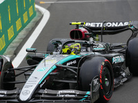 Lewis Hamilton of the UK is driving the (44) Mercedes-AMG Petronas F1 Team F1 W15 E Performance Mercedes during the Formula 1 Rolex Belgian...