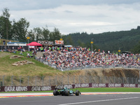 Lance Stroll of Canada is driving the (18) Aston Martin Aramco Cognizant F1 Team AMR24 Mercedes during the Formula 1 Rolex Belgian Grand Pri...