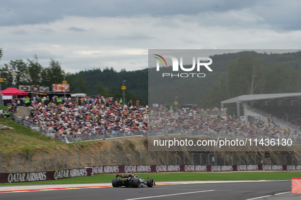 Lewis Hamilton of the UK is driving the (44) Mercedes-AMG Petronas F1 Team F1 W15 E Performance Mercedes during the Formula 1 Rolex Belgian...