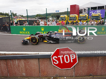 Max Verstappen of the Netherlands is driving the Oracle Red Bull Racing RB20 Honda RBPT during the Formula 1 Rolex Belgian Grand Prix 2024 i...