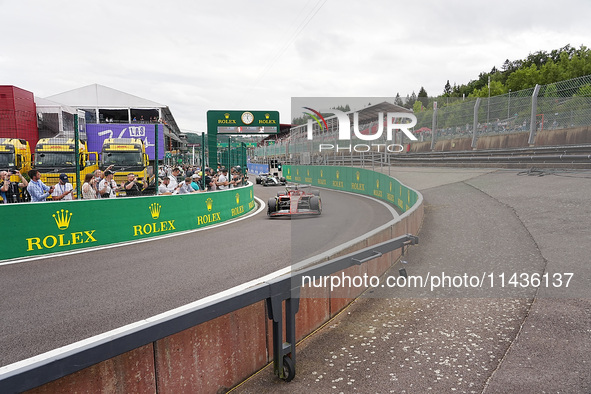 Carlos Sainz Jr. of Spain is driving the (55) Scuderia Ferrari SF-24 Ferrari during the Formula 1 Rolex Belgian Grand Prix 2024 in Francorch...