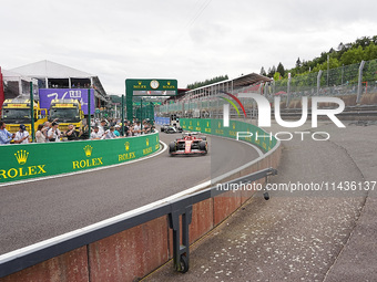 Carlos Sainz Jr. of Spain is driving the (55) Scuderia Ferrari SF-24 Ferrari during the Formula 1 Rolex Belgian Grand Prix 2024 in Francorch...