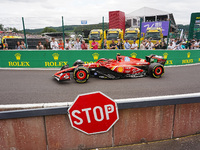 Carlos Sainz Jr. of Spain is driving the (55) Scuderia Ferrari SF-24 Ferrari during the Formula 1 Rolex Belgian Grand Prix 2024 in Francorch...