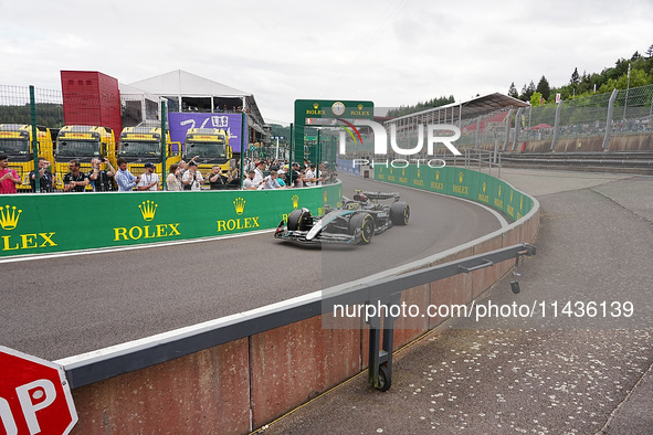 Lewis Hamilton of the UK is driving the (44) Mercedes-AMG Petronas F1 Team F1 W15 E Performance Mercedes during the Formula 1 Rolex Belgian...