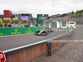 Lewis Hamilton of the UK is driving the (44) Mercedes-AMG Petronas F1 Team F1 W15 E Performance Mercedes during the Formula 1 Rolex Belgian...