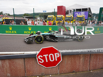 Lewis Hamilton of the UK is driving the (44) Mercedes-AMG Petronas F1 Team F1 W15 E Performance Mercedes during the Formula 1 Rolex Belgian...