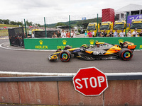 Lando Norris of the UK is driving the (4) McLaren F1 Team MCL38 Mercedes during the Formula 1 Rolex Belgian Grand Prix 2024 in Francorchamps...