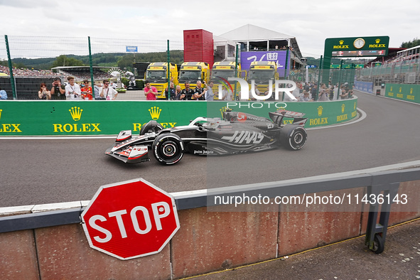 Nico Hulkenberg of Germany is driving the (27) MoneyGram Haas F1 Team VF-24 Ferrari during the Formula 1 Rolex Belgian Grand Prix 2024 in Fr...