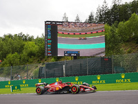 Carlos Sainz Jr. of Spain is driving the (55) Scuderia Ferrari SF-24 Ferrari during the Formula 1 Rolex Belgian Grand Prix 2024 in Francorch...