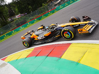 Oscar Piastri of Australia is driving the (81) McLaren F1 Team MCL38 Mercedes during the Formula 1 Rolex Belgian Grand Prix 2024 in Francorc...