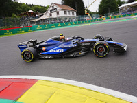 Logan Sargeant of the United States is driving the (2) Williams Racing FW46 Mercedes during the Formula 1 Rolex Belgian Grand Prix 2024 in F...