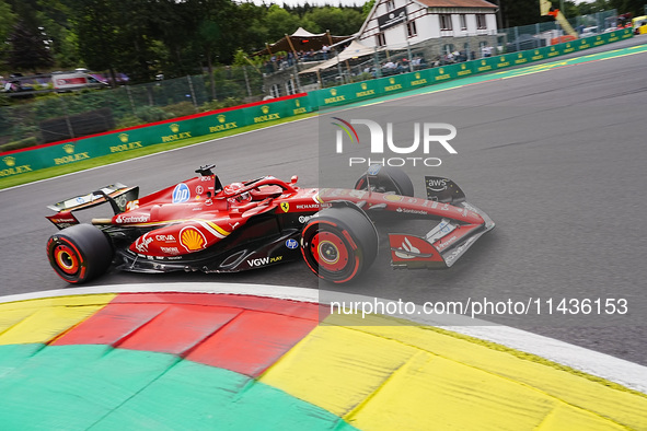 Charles Leclerc of Monaco is driving the (16) Scuderia Ferrari SF-24 Ferrari during the Formula 1 Rolex Belgian Grand Prix 2024 in Francorch...